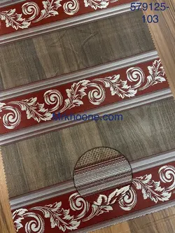 پرده زبرا طوسی قرمز گلدار