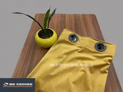 پرده آماده مخمل گارنت خردلی