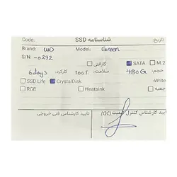 حافظه Western Digital (WD) Green 480GB SSD - کارکرده