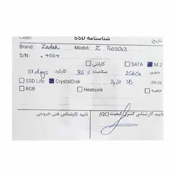 حافظه زاداک ZADAK TWSG3 M.2 256GB SSD Stock