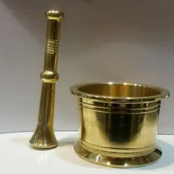 هاون برنجی سنتی سایز 130(بزرگ)غ - آقای زعفران