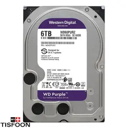 مشخصات، قیمت و خرید هارددیسک اینترنال وسترن دیجیتال مدل Purple WD60PURZ ظرفیت ۶ ترابایت