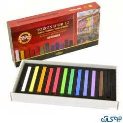 پاستل گچی کوه نور 12 رنگ مدل مکعبی کد 8582 - فروشگاه اینترنتی نبوی آرت