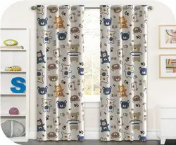 پرده چاپی پسرانه طرح عروسک خرس - کد 742