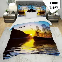 روتختی سه بعدی ساتن ابریشم ترک طرح مدرن - کد 127