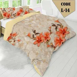 روتختی سه بعدی ساتن ابریشم ترک طرح گلدار - کد 14