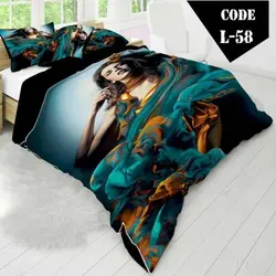 روتختی سه بعدی ساتن ابریشم ترک طرح خاص - کد 58