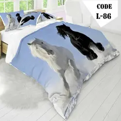 روتختی سه بعدی ساتن ابریشم ترک طرح حیوان - کد 86