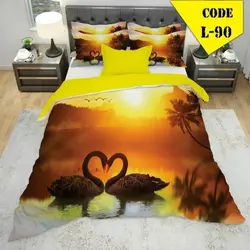 روتختی سه بعدی ساتن ابریشم ترک طرح حیوان - کد 90