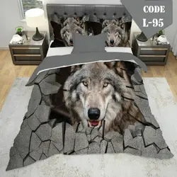 روتختی سه بعدی ساتن ابریشم ترک طرح حیوان - کد 95