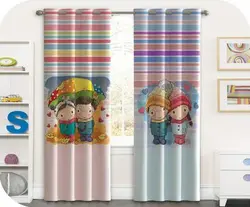 پرده چاپی پسر دختر طرح عروسک - کد 763764