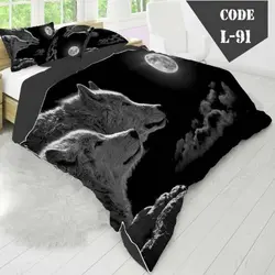 روتختی سه بعدی ساتن ابریشم ترک طرح حیوان - کد 91