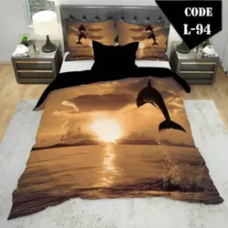 روتختی سه بعدی ساتن ابریشم ترک طرح حیوان - کد 94