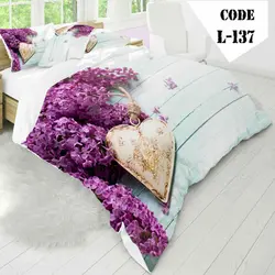 روتختی سه بعدی ساتن ابریشم ترک طرح گلدار - کد 137