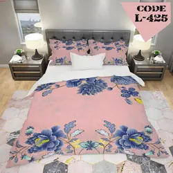 روتختی سه بعدی ساتن ابریشم ترک طرح گلدار - کد 425