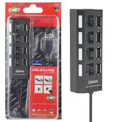 هاب 4 پورت USB 2.0 دی نت مدل 480MBPS