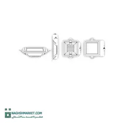 چراغ پنلی 7 وات LED SMD مربعی پارس شعاع توس مدل گلاریس