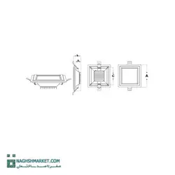 چراغ پنلی 30 وات LED SMD مربعی پارس شعاع توس مدل گلاریس