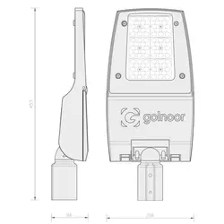 چراغ خیابانی ال ای دی 25 وات گلنور مدل ستاره S