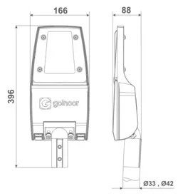 چراغ خیابانی ال ای دی 35 وات گلنور مدل سارینا