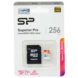 خرید کارت حافظه 256 گیگابایت 100MBps سیلیکون پاور Superior Pro با آداپتور - نارستان