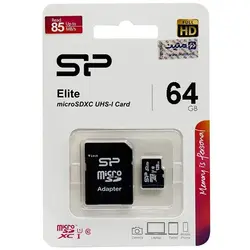 خرید کارت حافظه 64 گیگابایت 85MBps سیلیکون پاور Elite با آداپتور - نارستان