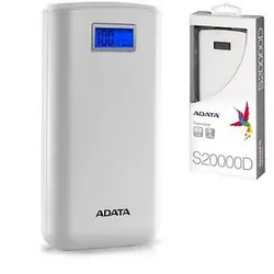 خرید پاوربانک ای دیتا مدل ADATA S20000D با ظرفیت 20000 میلی آمپر ساعت - سفید