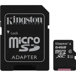 خرید کارت حافظه microSDHC کینگستون مدل Canvas Select کلاس 10 استاندارد UHSI U1 سرعت 80MBps ظرفیت 64 گیگابایت به همراه آداپتور SD - نارستان