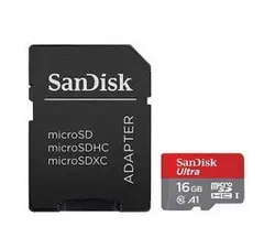 خرید کارت حافظه microSDXC سن دیسک مدل Ultra A1 کلاس 10 استاندارد UHSI سرعت 98MBps ظرفیت 16 گیگابایت به همراه آداپتور SD - نارستان