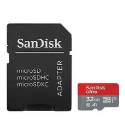 خرید کارت حافظه microSDHC سن دیسک مدل Ultra A1 کلاس 10 استاندارد UHS-I سرعت 98MBps ظرفیت 32 گیگابایت به همراه آداپتور SD - نارستان