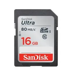 خرید کارت حافظه SDHC سن دیسک مدل Ultra کلاس 10 استاندارد UHS-I U1 سرعت 653X 80MBps ظرفیت 16 گیگابایت - نارستان