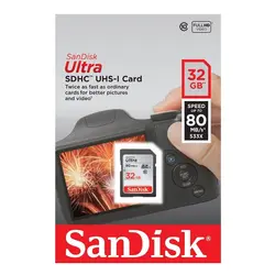 خرید کارت حافظه SDHC سن دیسک مدل Ultra کلاس 10 استاندارد UHS-I U1 سرعت 533X 80MBps ظرفیت 32 گیگابایت - نارستان