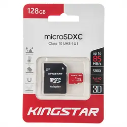 خرید کارت حافظه 128 گیگابایت 85MBps کینگ استار microSDXC با آداپتور - نارستان