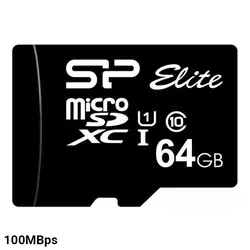 خرید کارت حافظه 64 گیگابایت 100MBps سیلیکون پاور Elite - نارستان