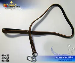 لید و بنده قلاده چرمی یک متر قهوه ای