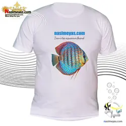 تیشرت سفید طرح ماهی دیسکس 5 نسیم یاس