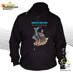 سویشرت هودی مشکی طرح ماهی فایتر آبی نسیم یاس