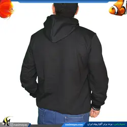 سویشرت هودی مشکی طرح ماهی فایتر آبی نسیم یاس