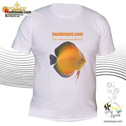 تیشرت سفید طرح ماهی دیسکس 3 نسیم یاس