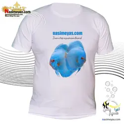 تیشرت سفید طرح ماهی دیسکس 2 نسیم یاس