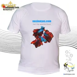 تیشرت سفید طرح 3 ماهی فایتر نسیم یاس