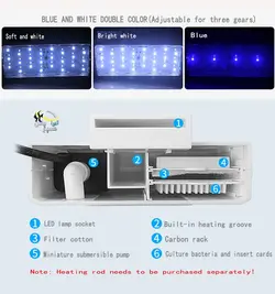 فیلتر تصفیه آکواریوم مدل ال ای دی دار WP-500LP سوبو