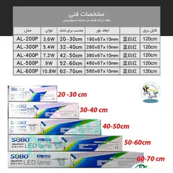 ال ای دی آکواریوم AL-400P سفید و صورتی سوبو