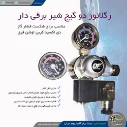 رگلاتور CO2 دوگیج شیر برقی دار مدل PM-217 اوشن فری