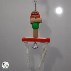 اسباب بازی پرنده چوب و زنجیر زنگوله دار کد ۱۰۲۰