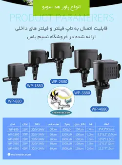 پاور هد آکواریوم wp-880 سوبو