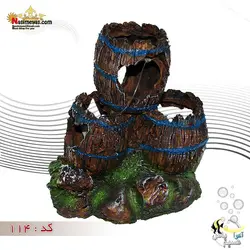 دکور آکواریوم طرح ۳ بشکه شکسته کد ۱۱۴