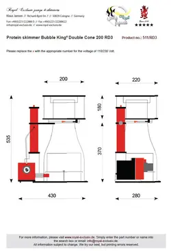 اسکیمر بابل کینگ Double Cone 200 با کنترلر RD3 رویال اکسکلوسیو