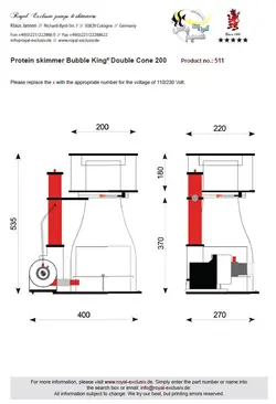 اسکیمر بابل کینگ Double Cone 200 رویال اکسکلوسیو