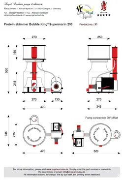 اسکیمر بابل کینگ Supermarin 250 با کنترلر RD3 رویال اکسکلوسیو